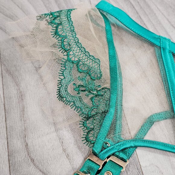 Honey Birdette Gabrielle Emerald Suspender Garter Belt Size L ~ NWT - Picture 4 of 6